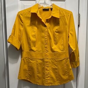 NY&CO Yellow Women's Button-Up Top